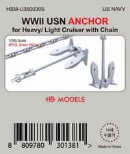  HS Models  1/350 US Navy WW2 Anchor for Heavy/Light Cruiser with Chain HSMU350030U