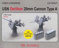  HS Models  1/350 US Navy Oerlikon 20mm Cannon Type A HSMU350062U