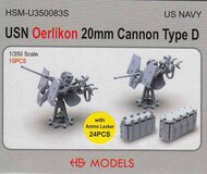  HS Models  1/350 US Navy Oerlikon 20mm Cannon Type D HSMU350083U