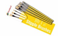 AG4303 - Set of 4 Acrylic & Enamel - Brush Pack, Stipple, Natural Hair #HMB4306