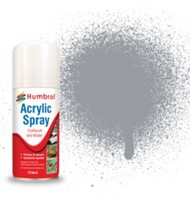  Humbrol  NoScale 150ml Acrylic Matte Light Grey Spray HMB6064