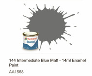  Humbrol  NoScale AA1568 - Intermediate Blue - Enamel, 14ML, Matt, Shade 144 HMBE144