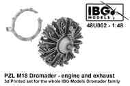PZL M18 Dromader - Engine and Exhaust - 3d Printed Set #IBG48U002