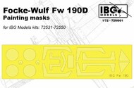 Focke-Wulf Fw.190D-9 canopy and wheels paint mask #IBG72M001