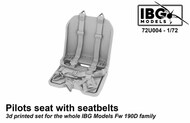  IBG Models  1/72 Pilots Seat with Seat belts for Focke-Wulf Fw.190D family - 3d Printed Set IBG72U004