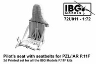Pilot's seat with seatbelts for PZL/IAR P.11F - 3D-printed #IBG72U011