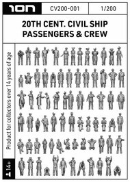  ION Model  1/200 20th century civil ship passengers & crew (3D-Printed) CV200-001