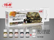 Acrylic paint set for German AFV WWII and Marder I on FCM 36 base #ICM3003