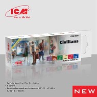 Civilians Acrylic paint set x 6 12ml bottles #ICM3030