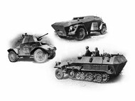  ICM Models  1/35 Wehrmacht Armored Vehicles: Sd.Kfz.251/1 Ausf.A, Panzerspahwagen P 204 (f), Sd.Kfz. 247 Ausf.B - Pre-Order Item ICMDS3525