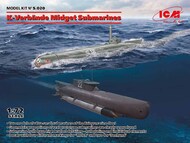  ICM Models  1/72 K-Verbunde Midget Submarines ('Seehund' and 'Molch') double kit ICMS020