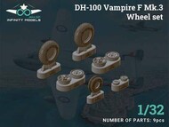  Infinity Models  1/32 Mk.3 Wheel set de Havilland DH-100 Vampire Mk.3 OUT OF STOCK IN US, HIGHER PRICED SOURCED IN EUROPE INF3203-3