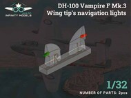 Mk.3 Wing tip's navigation lights de Havilland DH-100 Vampire Mk.3 OUT OF STOCK IN US, HIGHER PRICED SOURCED IN EUROPE #INF3203-5