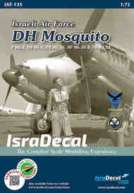  IsraDecal Studio  1/72 IAF DH Mosquito 1:72 (IAF135) T Mk.3, FB Mk.6, PR Mk.16, NF Mk.30 and TR Mk.33 IAF-135