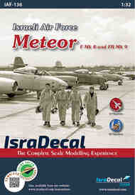 IsraDecal Studio  1/32 IAF Gloster Meteor F.8/FR.9 Markings for 117 and 107 Squadrons. IAF-136