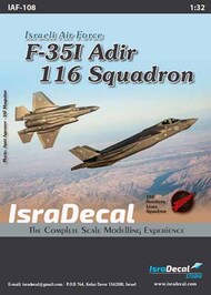  IsraDecal Studio  1/32 IAF Lockheed-Martin F-35I 'Adir' 116 Sq IAF108