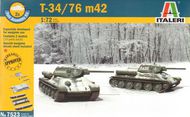  Italeri  1/72 Soviet T-34/76m42 x 2 Fast Assembly Kits ITA7523