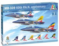  Italeri  1/72 Macchi MB-339 Contains 3 models and decals for all 6 special colorsP.A.N. 60th AnniversarySpecial Livery ITA1461