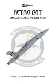  JBr Decals  1/48 Retro Bat VMFA (AW)-242 F/A-18D BuNo 164651 JBR48005