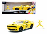  Jada Models  1/24 Power Rangers 2015 Dodge Challenger Hellcat w/Yellow Ranger Figure JAD34392