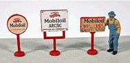  JL Innovative Design  HO Vintage Mobil Gas Station Curb Signs (3) JLI463