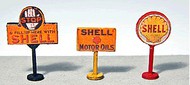 JL Innovative Design  HO Vintage Shell Gas Station Curb Signs (3) JLI464