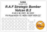 Avro Vulcan B.2  wheels and canopy frame paint masks (outside only) KV14304