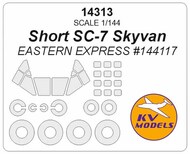  KV Models  1/144 Short SC-7 Skyvan + wheels masks with passenger windows KV14313