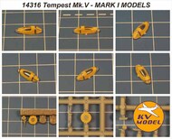  KV Models  1/144 Hawker Tempest Mk.V wheels and canopy frame paint masks (outside only) KV14316