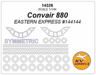  KV Models  1/144 Convair 880 (EASTERN EXPRESS EE144144) with passenger windows and wheels masks KV14326