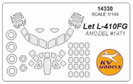 Let L-410FG & L-410UVP-E3 with side windows on fuselage canopy paint mask AND wheel paint mask masks #KV14330