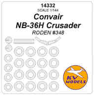 Convair NB-36H Crusader wheels and canopy frame paint masks (outside only) KV14332
