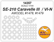 SE-210 Caravelle III / VI-N + wheels masks #KV14357