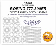  KV Models  1/144 Boeing 777-300ER canopy paint masks* KV14362