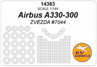 Airbus A330-300 wheels and canopy frame paint masks (outside only) #KV14363