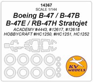 KV Models  1/144 Boeing B-47 / B-47B / B-47E / RB-47H Stratojet + wheels masks KV14367