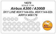  KV Models  1/144 Airbus A300 canopy paint mask AND wheel paint mask masks KV14372
