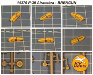 Bell P-39D/F/K Airacobra / 'Red Stars' wheels and canopy frame paint masks (outside only) #KV14376