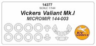 Vickers Valiant Mk.1B canopy paint mask AND wheel paint mask masks #KV14377