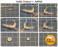 Hawker-Siddeley Trident 1C AXSK504, #A03174, #A03174V) wheels and canopy frame paint masks (outside only) #KV14383