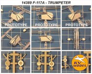 F-117A NightHAWK wheels and canopy frame paint masks (outside only) #KV14389