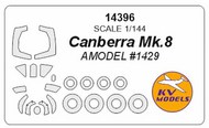  KV Models  1/144 BAC/EE Canberra Mk.8 canopy paint mask AND wheel paint mask masks KV14396