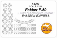  KV Models  1/144 Fokker F-50 + masks for passenger windows and masks for wheels KV14398