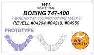 KV Models  1/144 Boeing 747-400 + Boeing 747-400 (prototype mask) KV14411