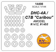 de-Havilland-Canada DHC-4A / C7B 'Caribou' canopy paint mask AND wheel paint mask masks #KV14498