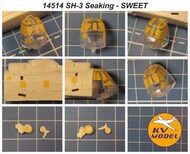 Sikorsky SH-3, S-61, HSS-2A, S-61A Sea King wheels and canopy frame paint masks (outside only) #KV14514