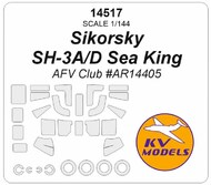 Sikorsky SH-3A/D Sea King wheels and canopy frame paint masks (outside only) #KV14517