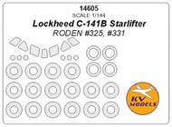  KV Models  1/144 Lockheed C-141B Starlifter canopy paint mask AND wheel paint mask masks KV14605