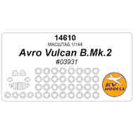 Avro Vulcan B.Mk.2 wheels and canopy frame paint masks (outside only) KV14610
