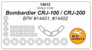 Bombardier CRJ-100 / CRJ-200 canopy paint mask AND wheel paint mask masks #KV14612